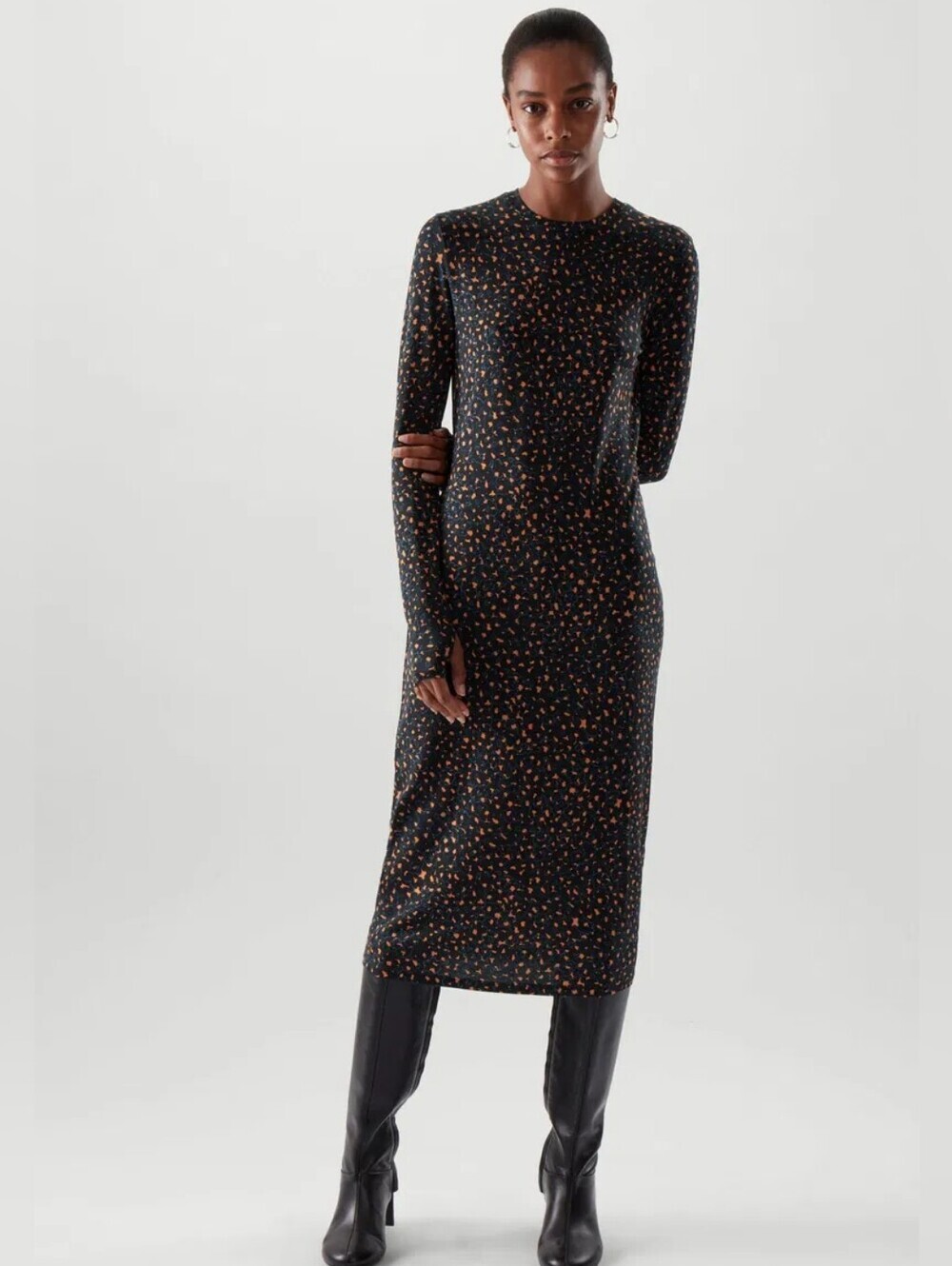 COS Fitted Printed Dress L